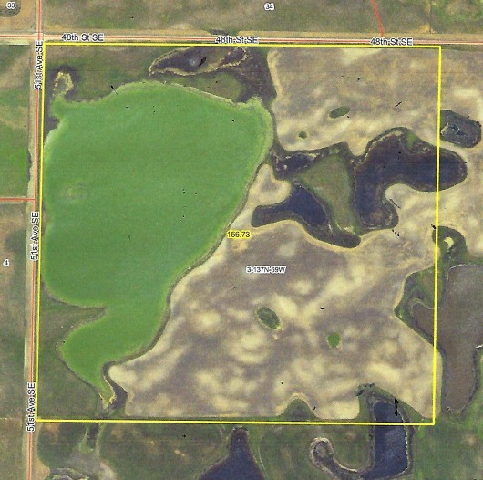 157 Ac Stutsman Crop Land & Private Lake For Sale