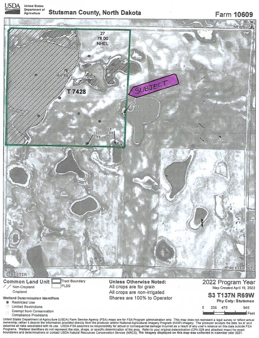 157 Ac Stutsman Crop Land & Private Lake For Sale