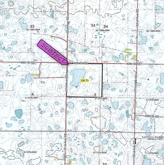 157 Ac Stutsman Crop Land & Private Lake For Sale