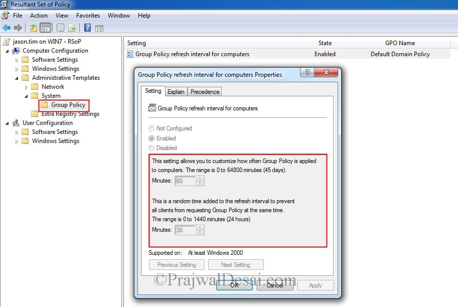 Modify Group Policy Refresh Interval For Windows Computers