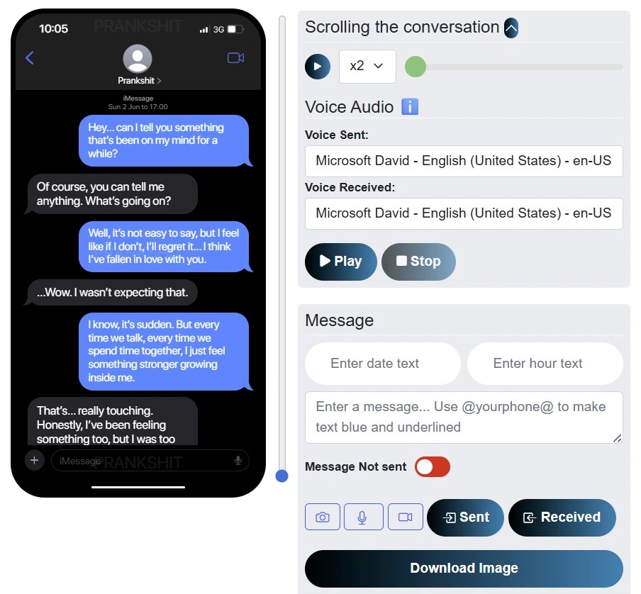 Fake iMessage Dark Mode Generator Ultimate iPhone Text Pranks