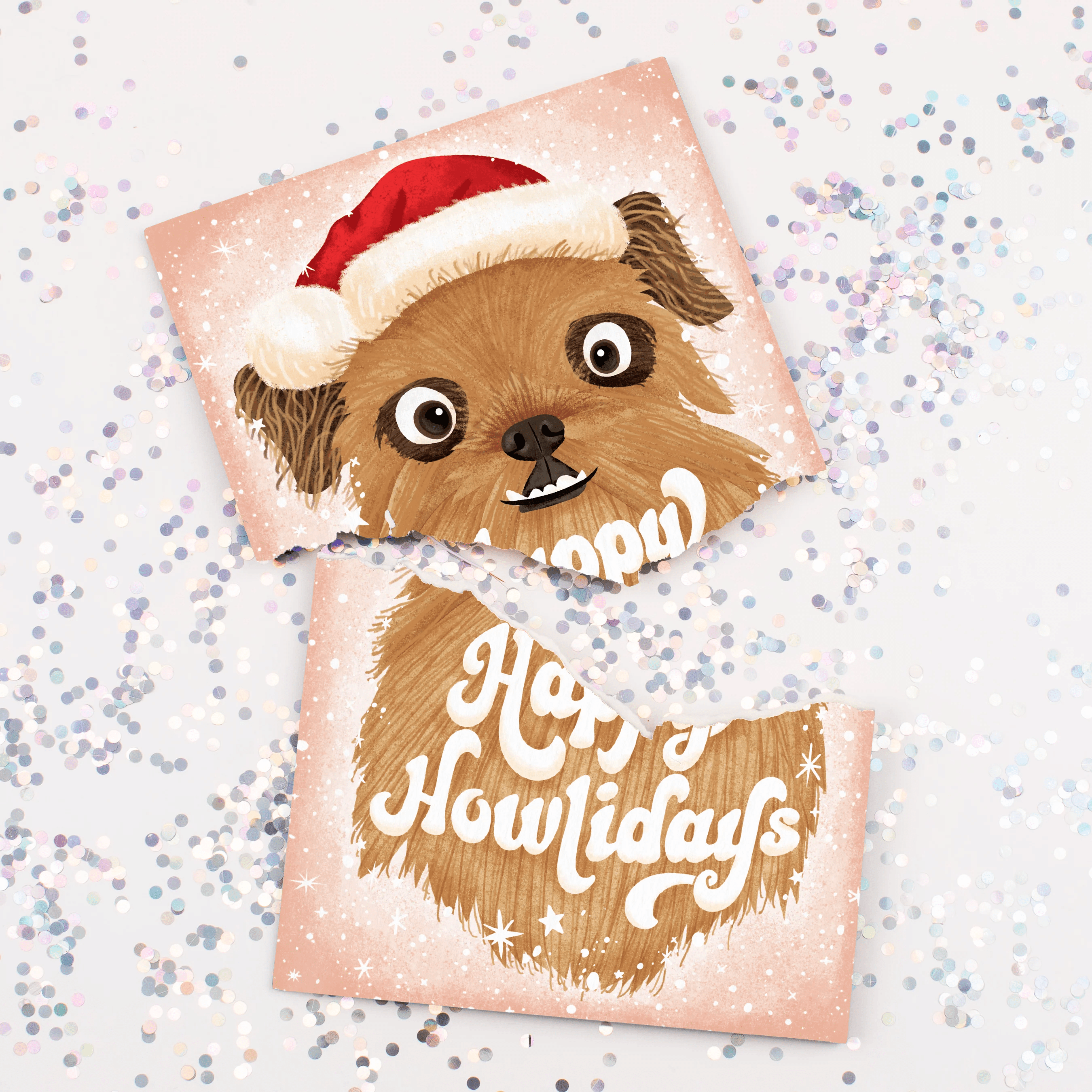 Endless Santa Dog With Glitter Pranktastic