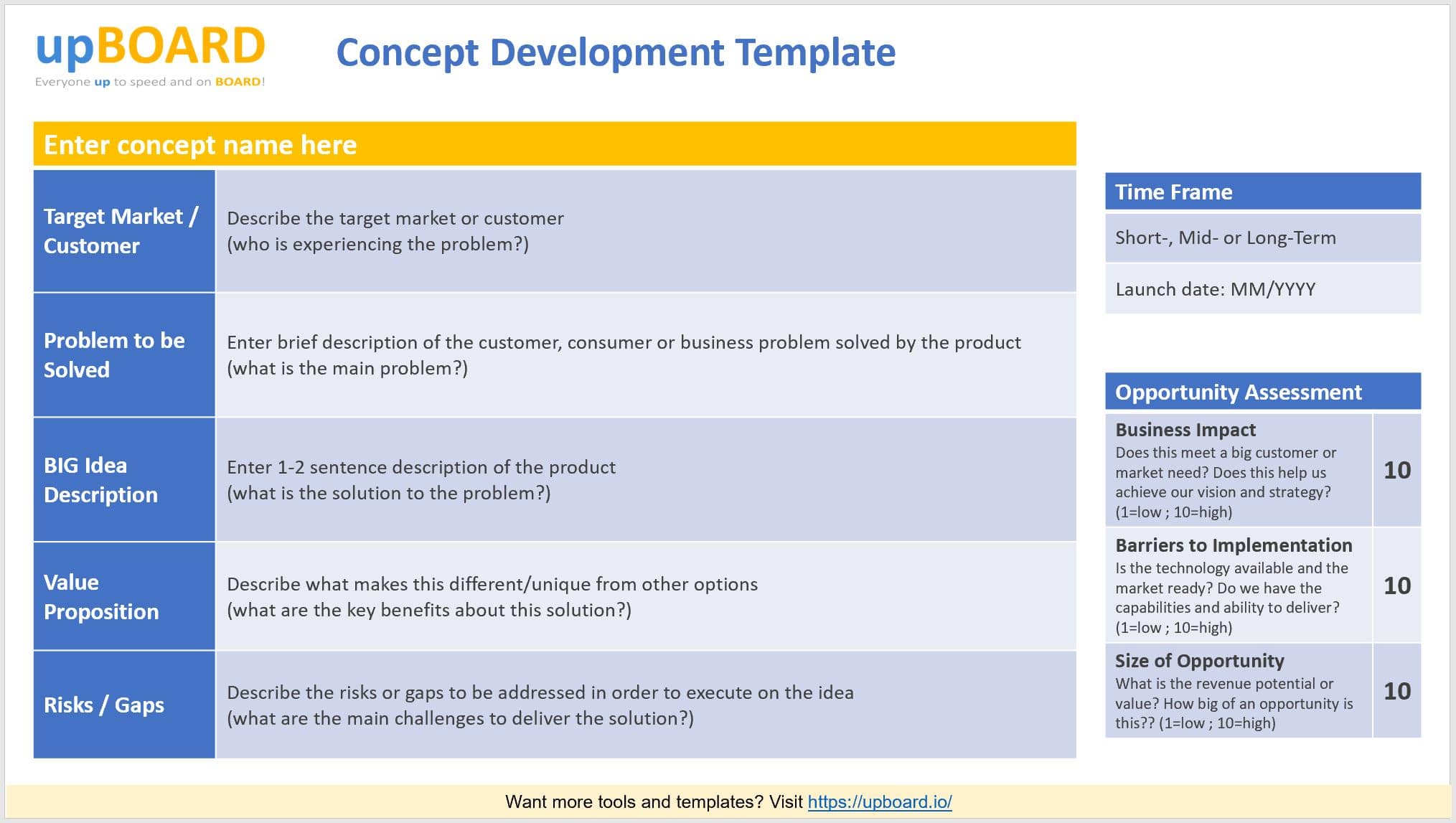 Concept Development Online Tools & Templates