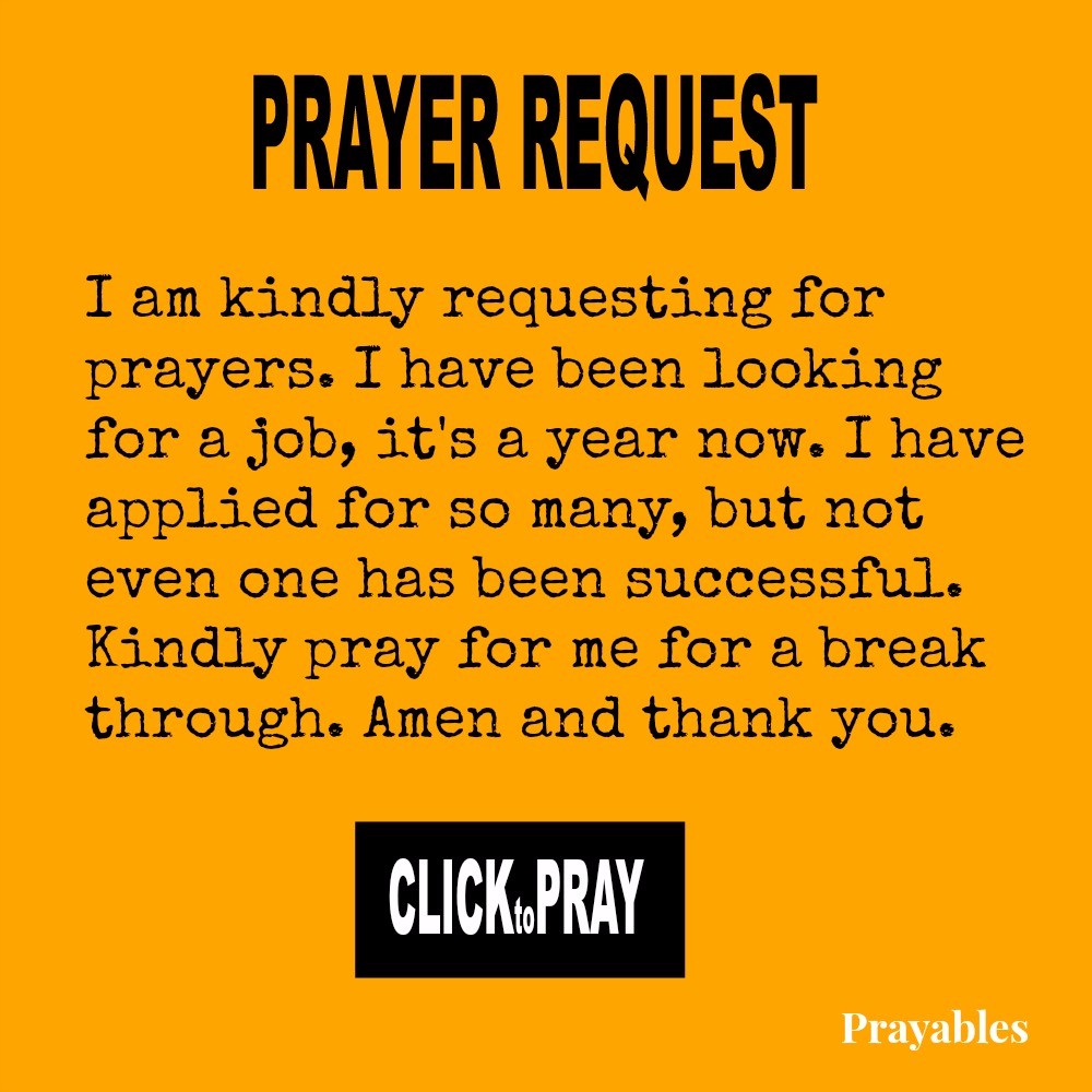 Prayer Request Job Prayables