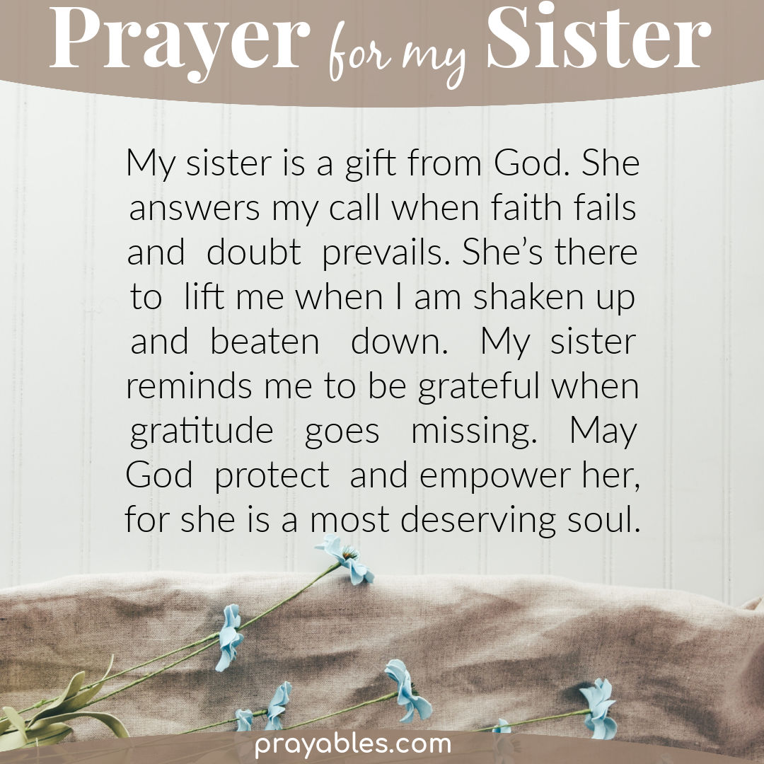 Prayer For My Sister Prayables