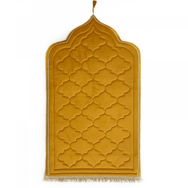 Adults Mustard Diamond Prayer Mat Islamic Prayer Mats