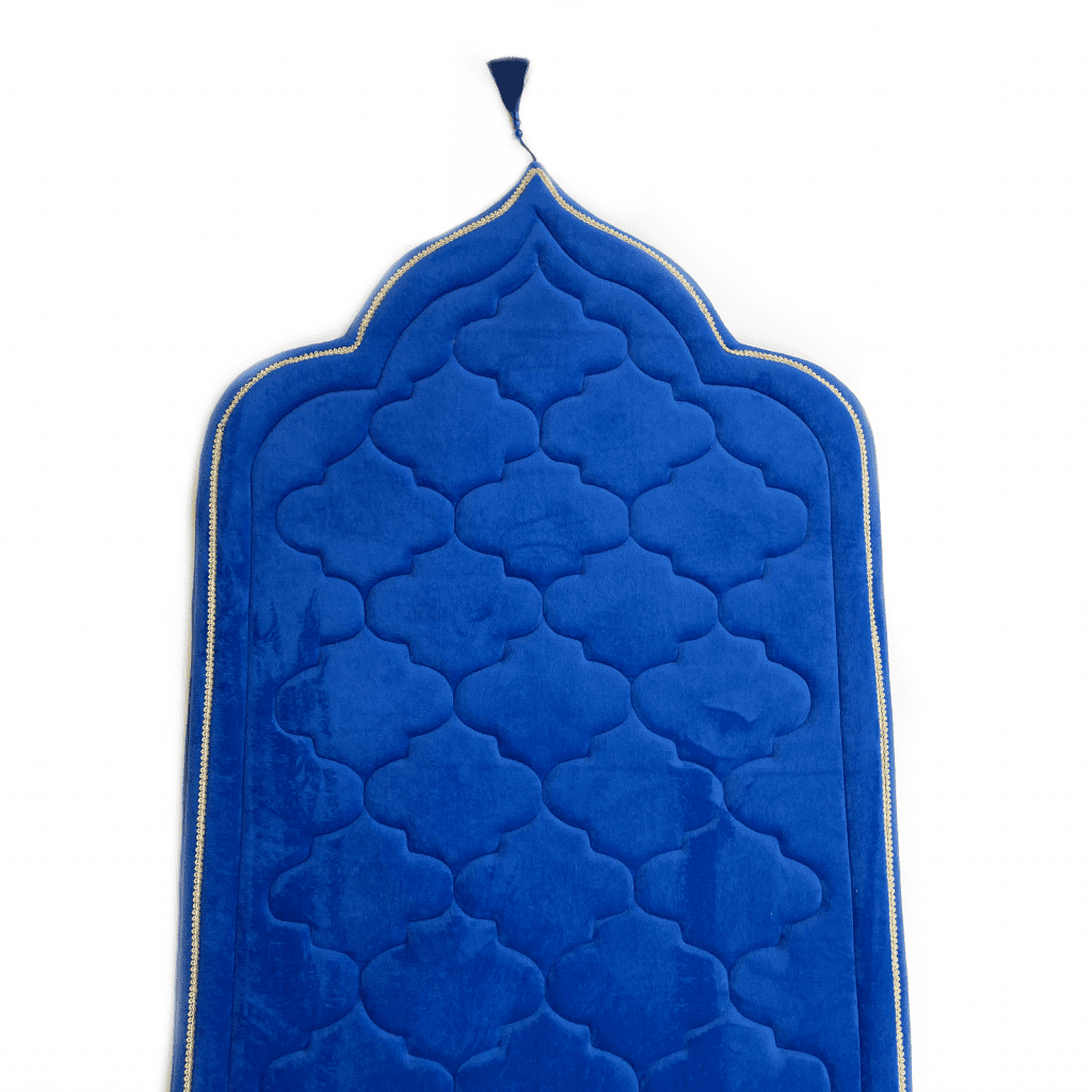 Adults Royal Blue Diamond Prayer Mat Islamic Prayer Mats