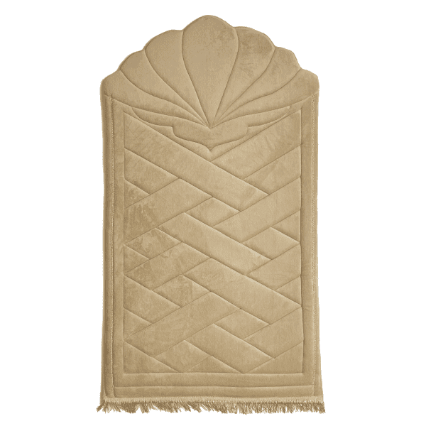 Adults Luxury Beige Tulip Prayer Mat Islamic Prayer Mats