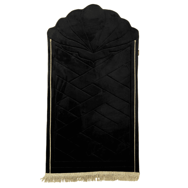 Adults Morrocan Black Prayer Mat Islamic Prayer Mats