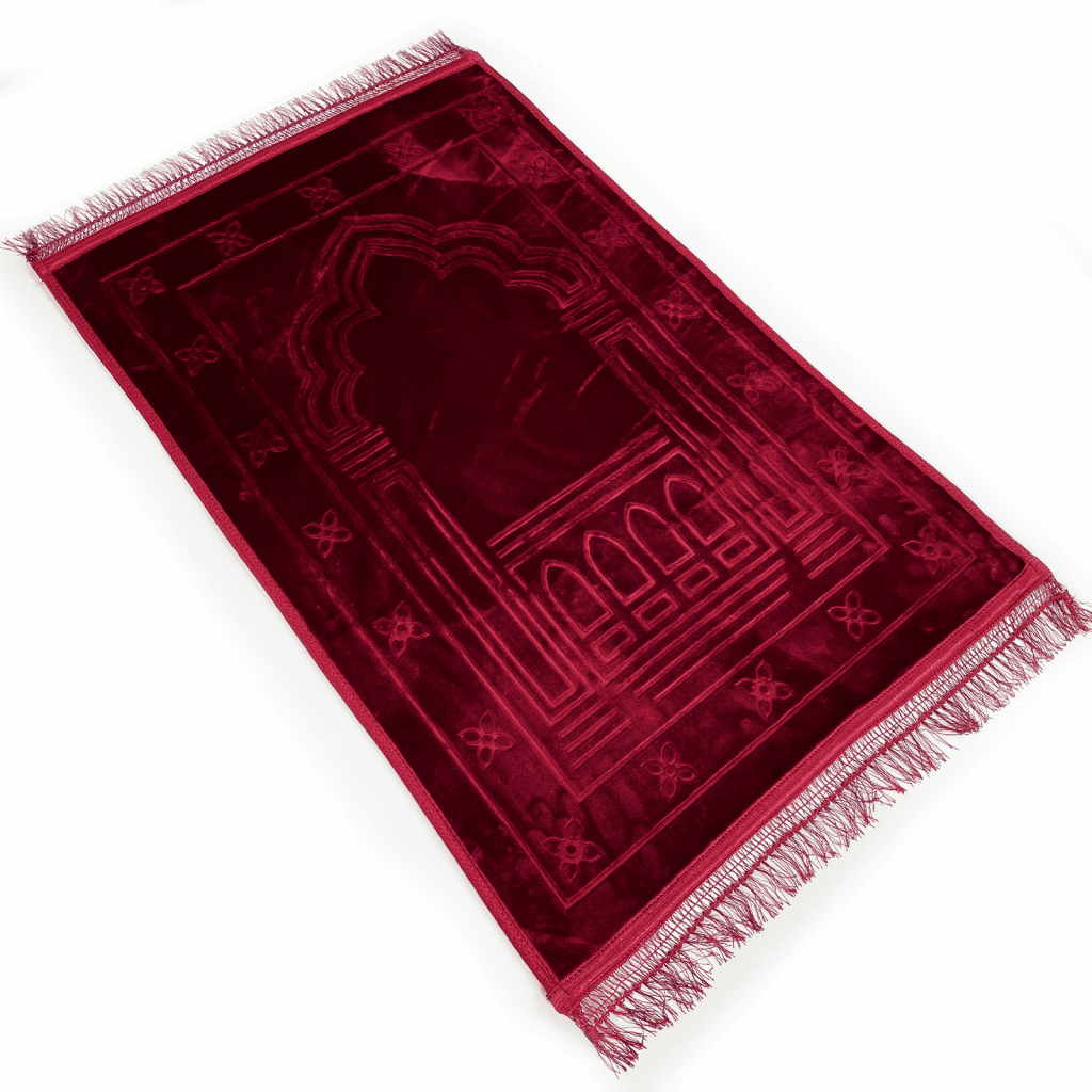 Adults Large Maroon Padded Prayer Mat Islamic Prayer Mats