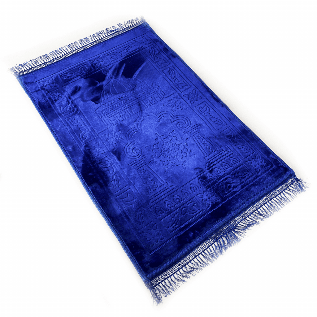 Large Blue Padded Adults Prayer Mat Islamic Prayer Mats