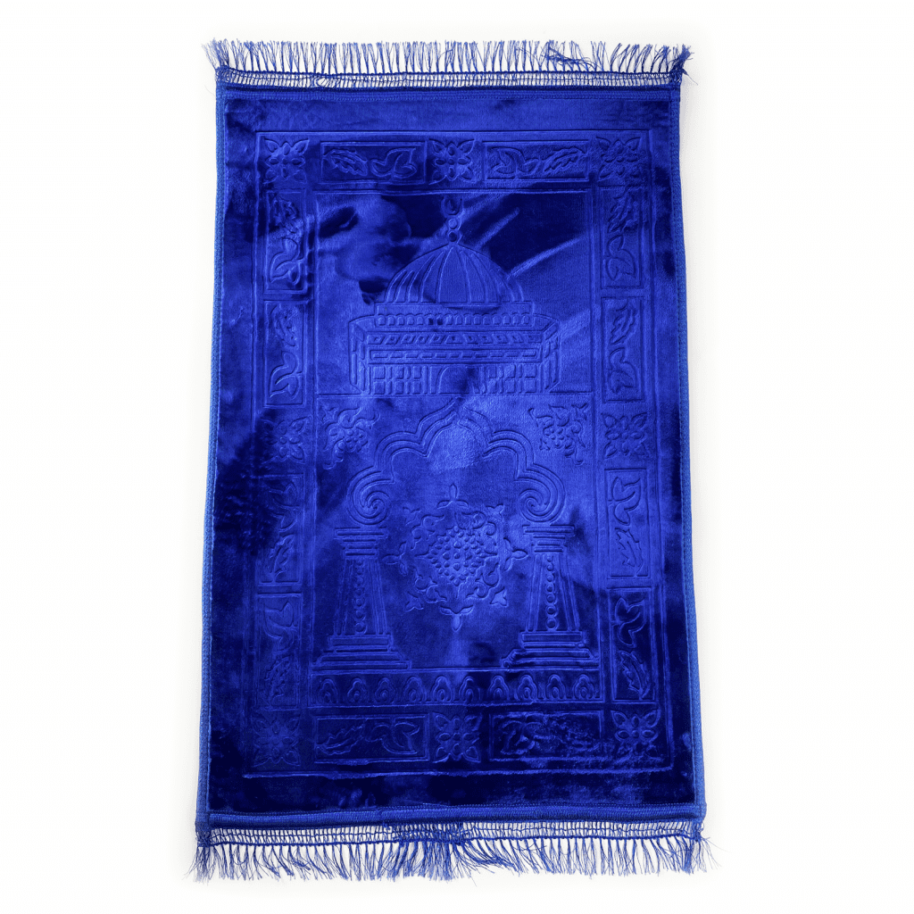 Large Blue Padded Adults Prayer Mat Islamic Prayer Mats
