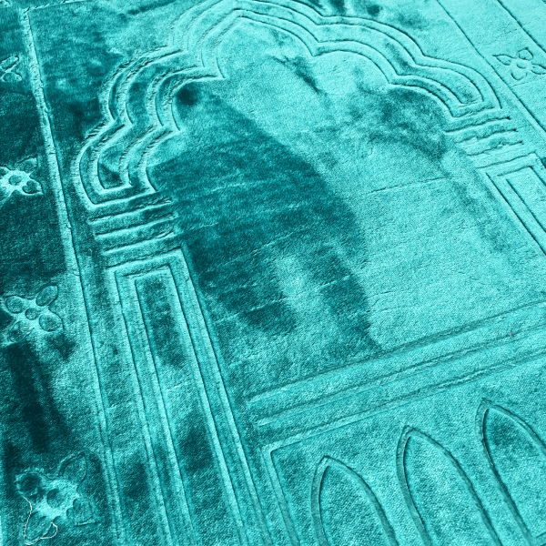 Large Teal Padded Adults Prayer Mat Islamic Prayer Mats