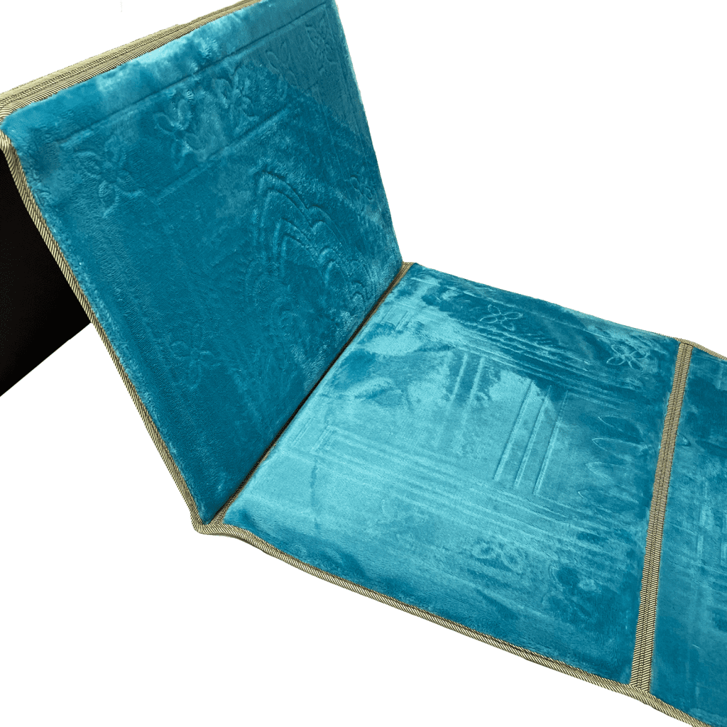 Light Blue Foldable Support Prayer Mat Islamic Prayer Mats