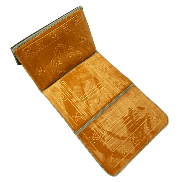 Orange Foldable Supported Prayer Mat Islamic Prayer Mats