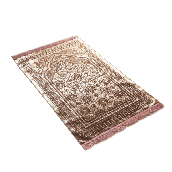 Elegant Blush Pink Shimmer Prayer Mat Islamic Prayer Mats