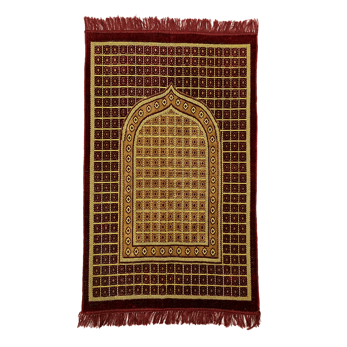Red Traditional Print Prayer Mat Islamic Prayer Mats