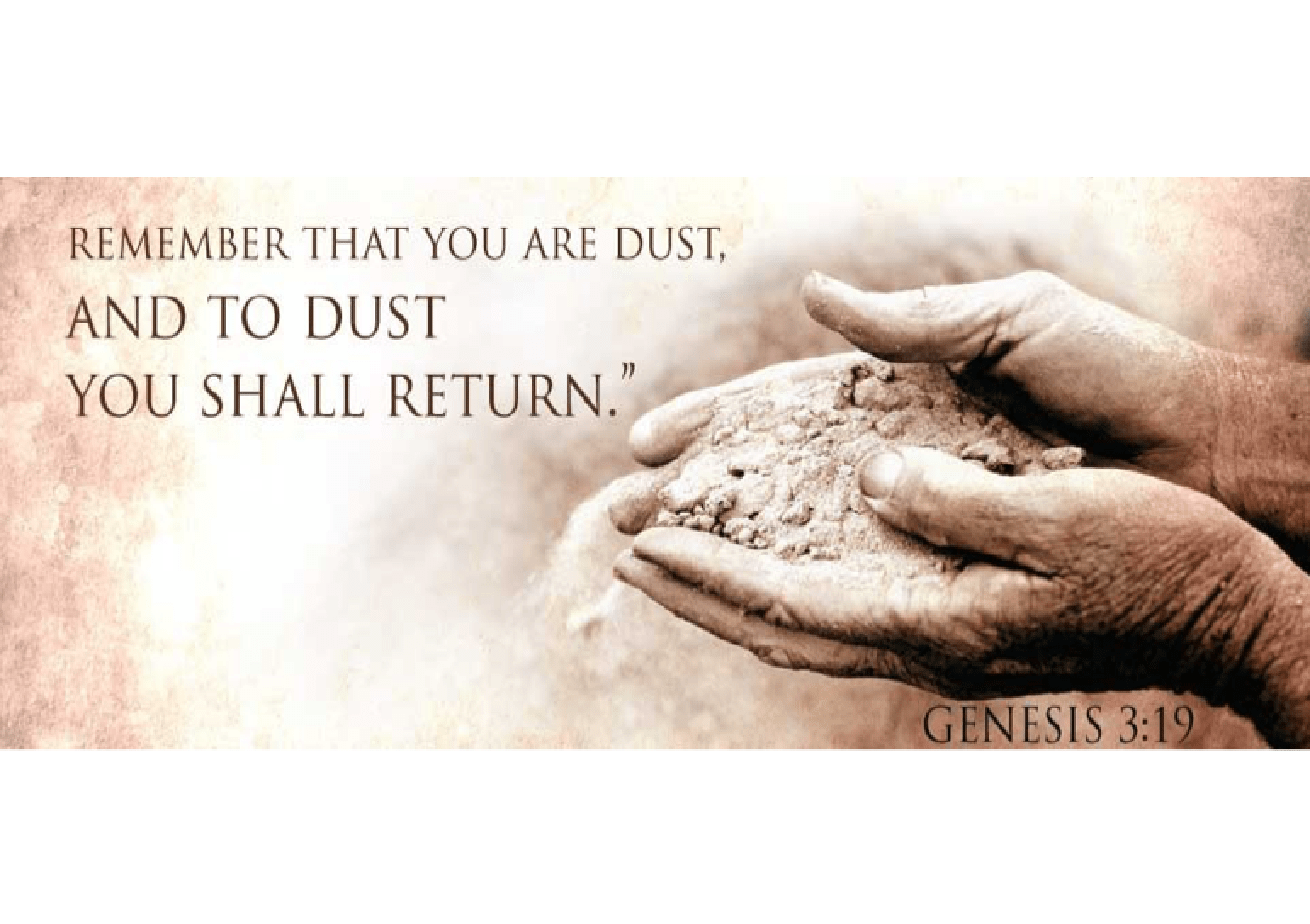 You are dust and return to dust Genesis 3 19 Prayers Room