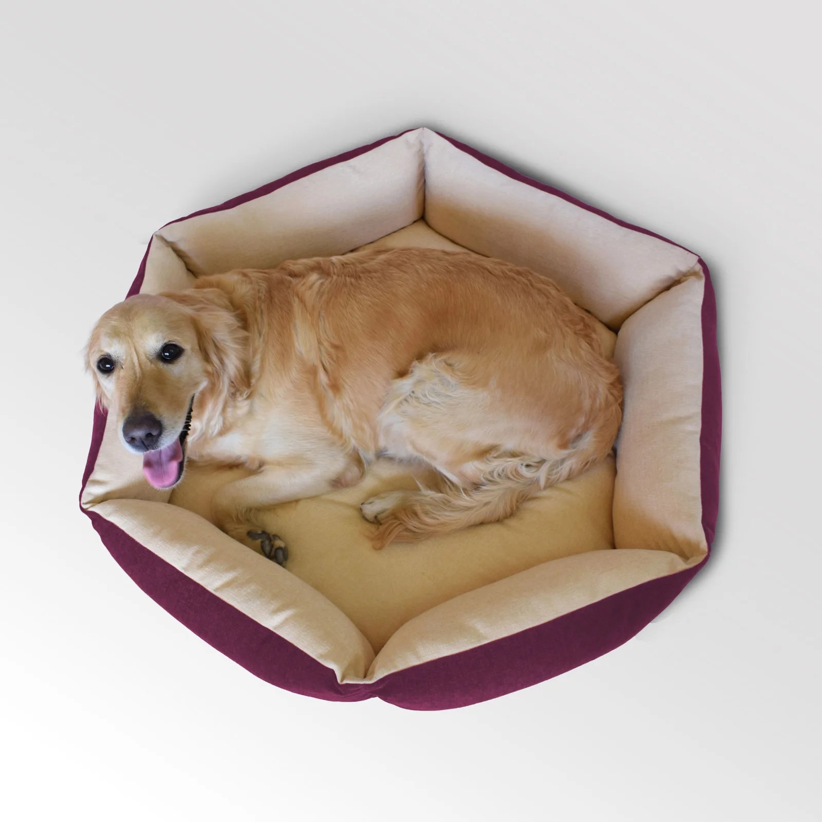 Hexagonal Bolster Dog Bed Prazuchi