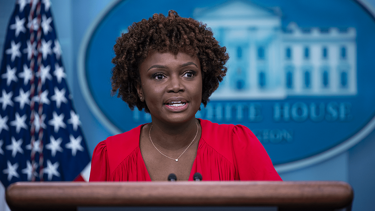 White House press secretary Karine JeanPierre holds a press briefing