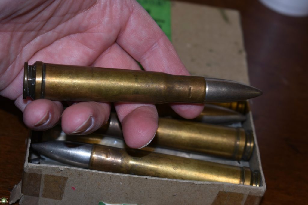 SOLD EXTREMELY RARE ORIGINAL 1943 DATED 10 ROUND BOX OF .55 ARMOR