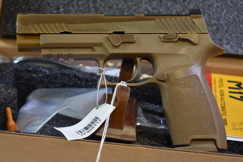 SOLD ACTUAL GENUINE US ARMY ISSUED SIG M17 SERVICE PISTOL, ORIGINAL INITIAL TRIALS DEPLOYMENT