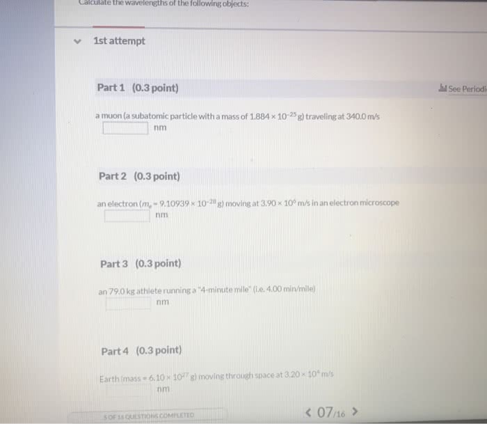 OneClass Calculate the wavelengths of the following objects 1st