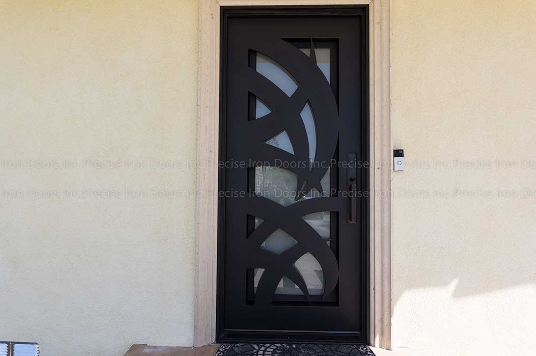 Hawaiian Wave Single Entry Iron Door Precise Iron Doors