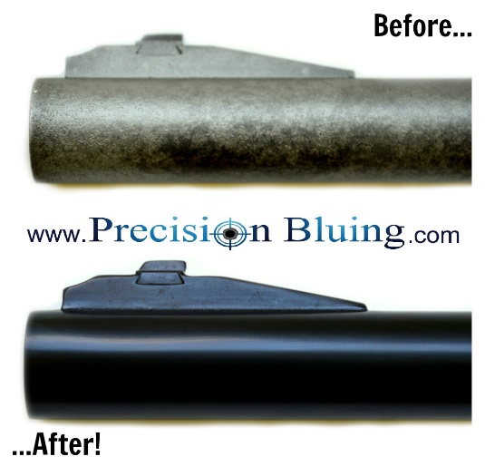 Before & After Images of Custom Gun Bluing, Gun Metal Refinishing