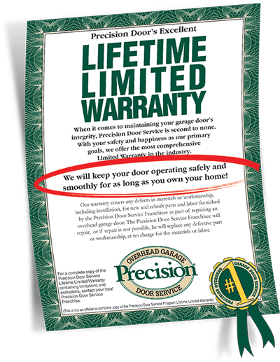 Garage Door & Repair Warranty by Precision Garage Door of West Chester PA