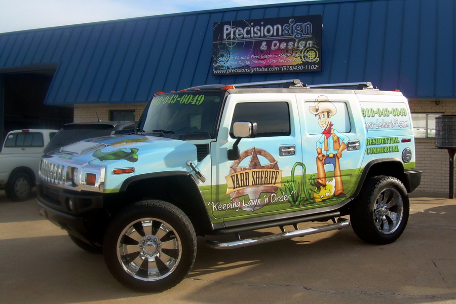 Tulsa Lawn Service Wrap Precision Sign & Design