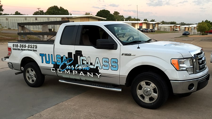 Tulsa Custom Glass Company F150 Partial Vehicle Wrap Precision Sign