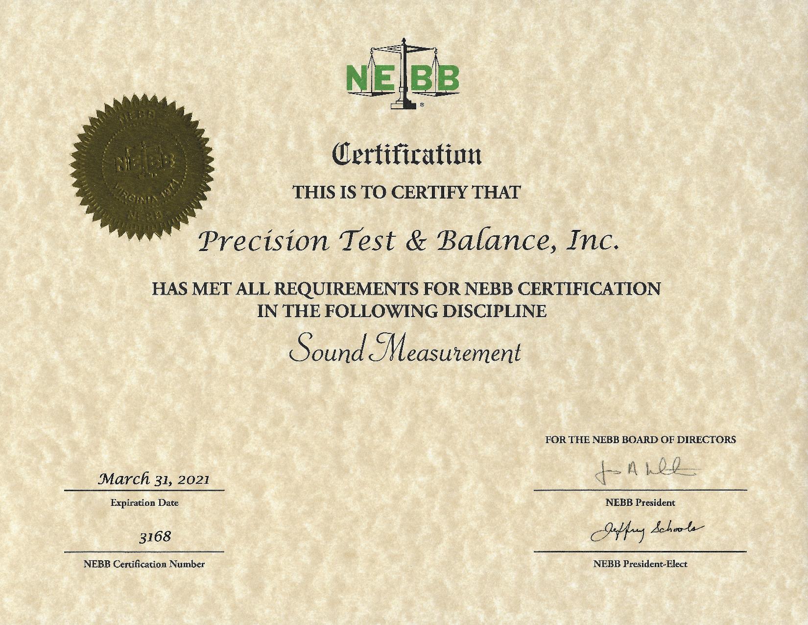 Precision Test & Balance Inc, testing & balancing of HVAC Mechanical