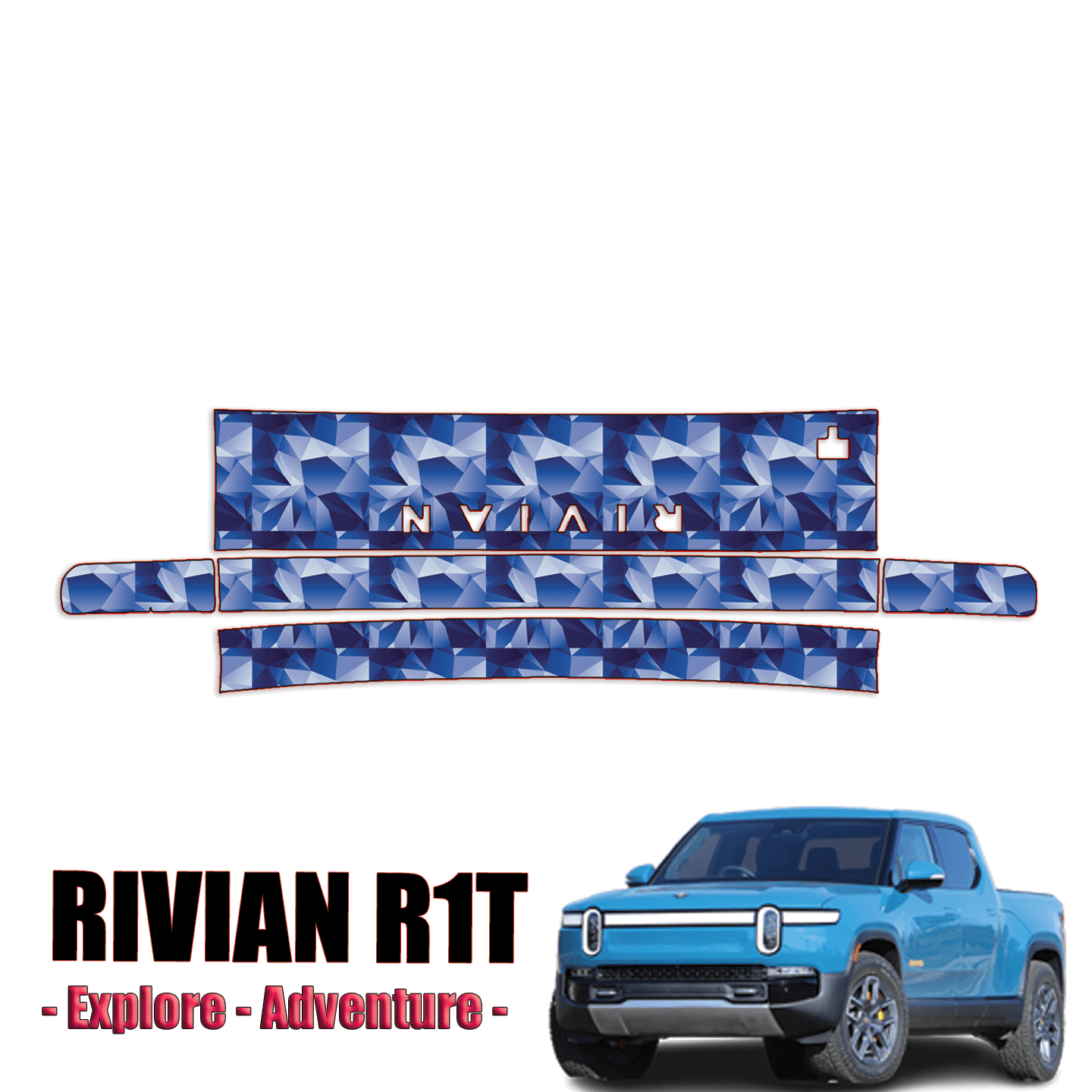 20222024 Rivian R1T Explore, Adventure Precut Paint Protection Kit