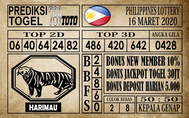Prediksi Filipina PCSO Hari Ini 16 Mar 2020 » PREDIKSI BEBAS