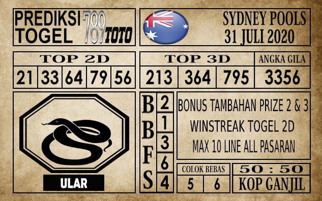 Prediksi Sydney Pools Hari ini 31 Juli 2020 » PREDIKSI BEBAS