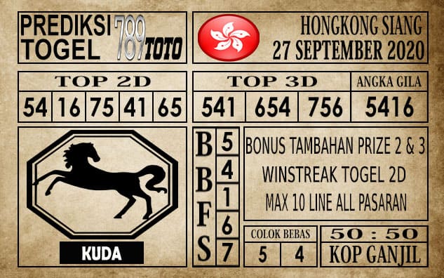 Prediksi Hongkong Siang Hari ini 27 September 2020 » PREDIKSI BEBAS