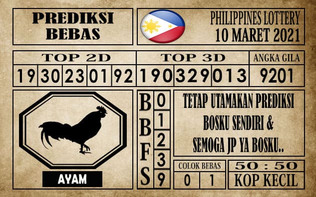 Prediksi Filipina PCSO Hari Ini 10 Maret 2021 » PREDIKSI BEBAS