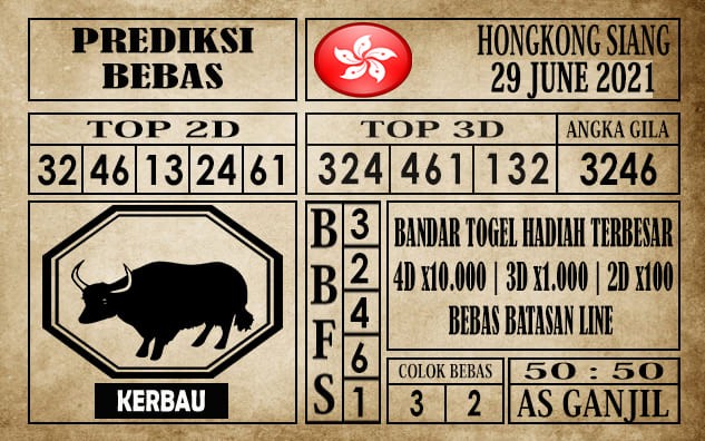 Prediksi Hongkong Siang Hari ini 29 Juni 2021 » PREDIKSI BEBAS