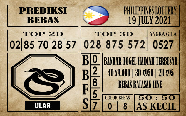Prediksi Filipina PCSO Hari Ini 19 Juli 2021 » PREDIKSI BEBAS