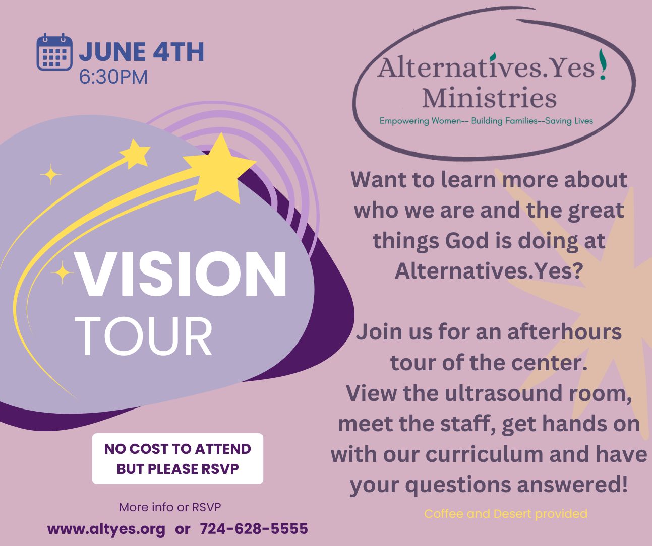 Dessert Tour Alternatives. Yes Pregnancy Support Center