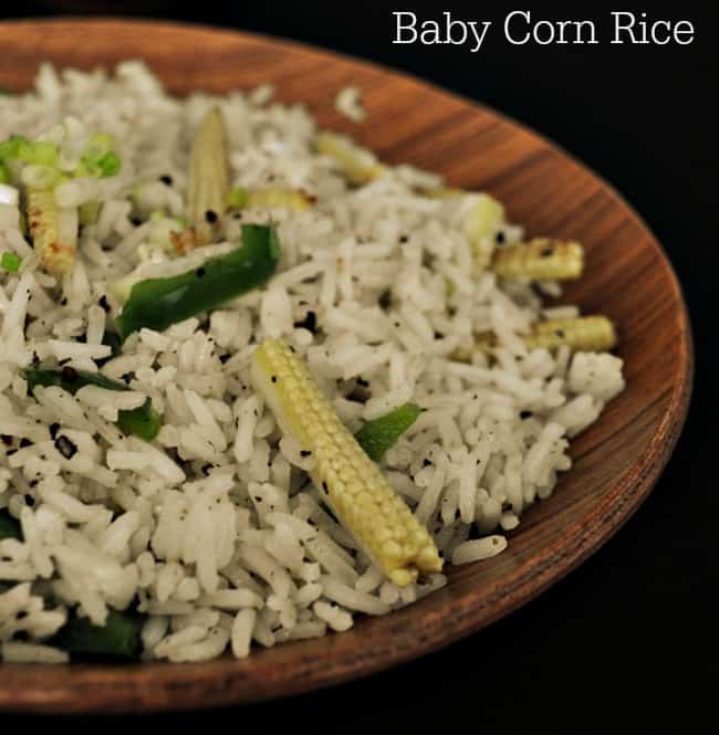 Baby corn fried rice,Chinese style fired baby corn rice Prema's Culinary
