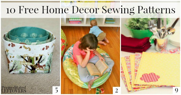 10 Free Home Decor Sewing Patterns