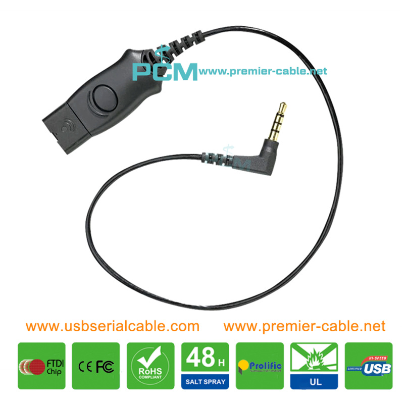 QD to 3.5mm Compatible Call Center Headphone