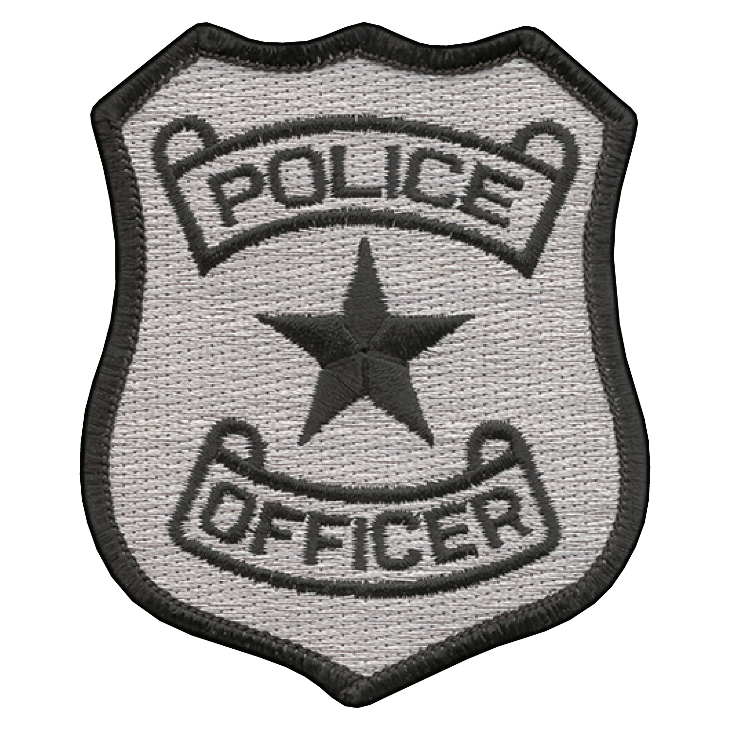 3 1/5" X 3" Police Officer Patch(Scroll & Star) Premier Emblem