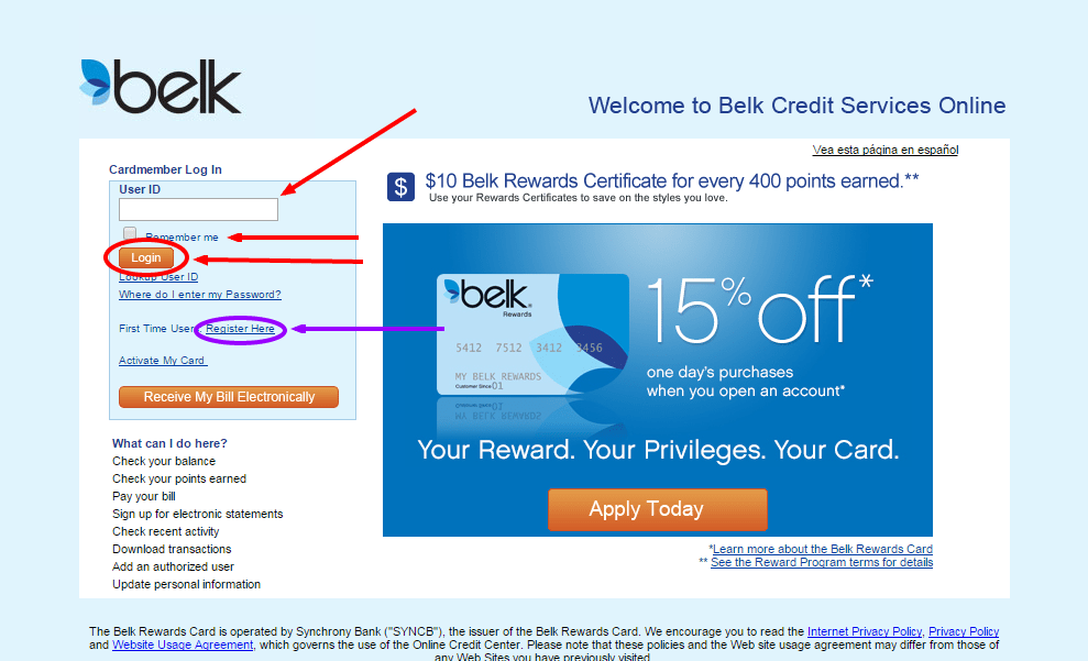 Belk card payment Payment