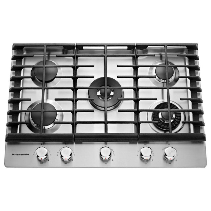 KitchenAid KCGS950ESS 30 in. Gas Cooktop in Stainless Steel with 5 Burners including