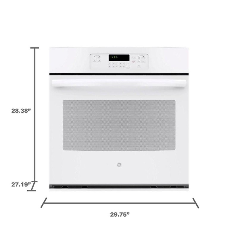 GE 30 in. Single Electric Wall Oven SelfCleaning with Steam in White