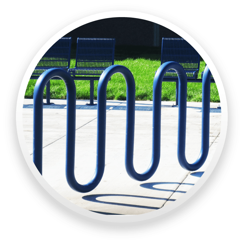 Commercial Bike Racks PolyVinyl Coated 20 Year Warranty