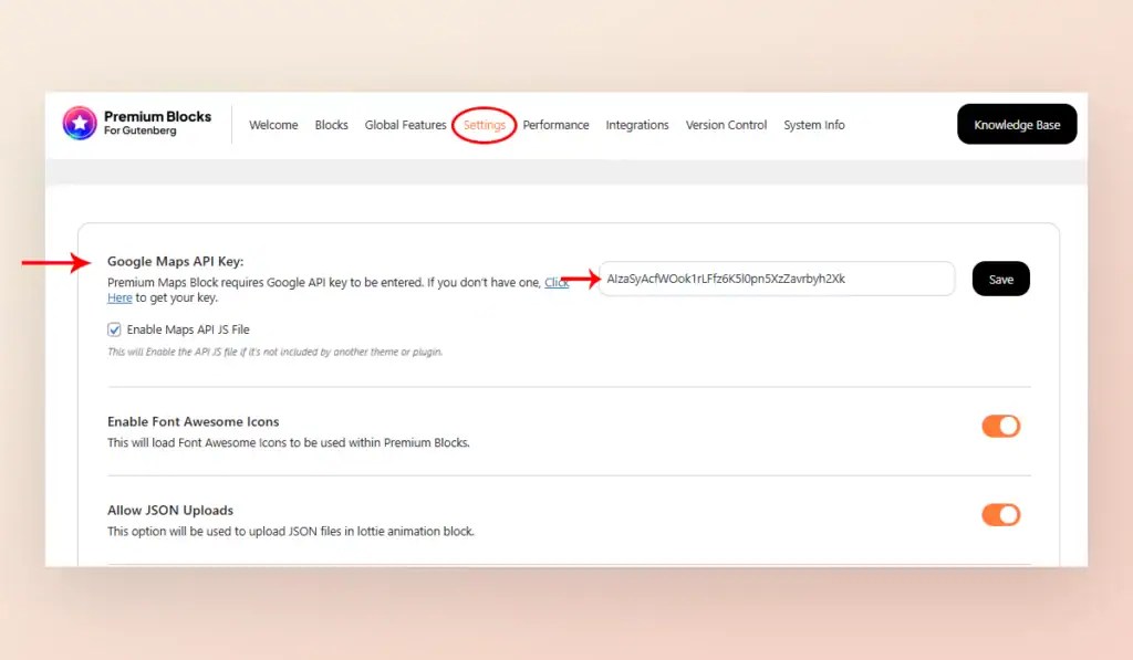 How to Integrate Google Maps API Key with Premium Blocks
